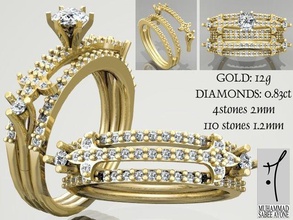 anel de ouro impressão 3d do modelo jóias printable vestuário platina dedo prata gem brilhantes diamante moda beleza diamant sterling o engajamento jóia casamento engagem anéis 3d print model - Mito3D