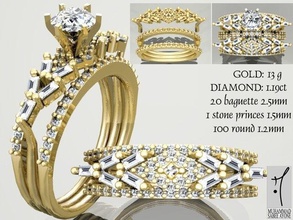 bague en or 3d modèle d'impression bijoux de l'anneau imprimable l'habillement engagem le platine d'argent diamant mariage l'engagement anneau mode beauté bracelet fiançailles brillant les anneaux 3d print model - Mito3D