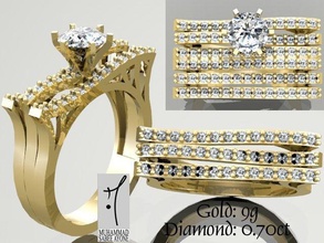 anello in oro stampa 3d modello gioielli matrimonio di fidanzamento diamanti moda engagem diamante stampabile e bellezza la collana abbigliamento ruby ciondolo solitair nozze anelli 3d print model - Mito3D