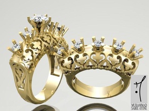 bague en or 3d modèle d'impression bijoux de l'anneau imprimable engagem d'argent le diamant l'engagement mariage cad collier les anneaux fiançailles mode beauté rhino anneau joyau 3d print model - Mito3D