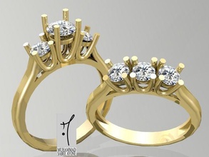 anillos de oro la impresión 3d modelo joyería anillo imprimible engagem diamante plata el compromiso boda blanco los moda y belleza solitair cad 3d print model - Mito3D
