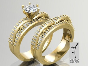 anel de ouro impressão 3d do modelo jóias diamante da forma printable platina prata gem brilhantes moda beleza ruby dedo noivado vestuário anéis diamant brillant 3d print model - Mito3D