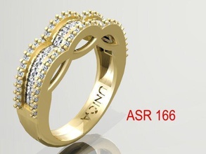 anello in oro stampa 3d modello gioielli argento stampabile la sterlina moda gioiello di fidanzamento matrimonio nozze e bellezza bracelate diamanti diamante gemma solitaire anelli 3d print model - Mito3D