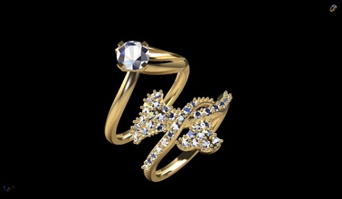 gold ring 3d drucken modell schmuck diamant mode druckbar engagem hochzeit engagement stein anhänger cad nashorn ringe schönheit 3d print model - Mito3D