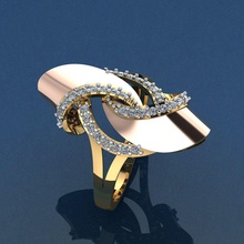 anello in oro stampa 3d modello di gioielli diamante stampabile gioiello fidanzamento matrimonio moda diamanti e bellezza nozze engagem d'oro cad anelli 3d print model - Mito3D