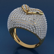gold ring 3d drucken modell schmuck silber diamant druckbar engagement juwel hochzeit engagem mode schönheit solitär noktamodel ringe 3d print model - Mito3D