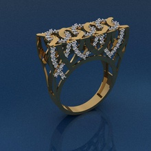gold ring-Druck 3d Modell 3d-Druck Schmuck ring Silber diamond bedruckbar ist Juwel engagement Hochzeit gem Mode-ring Diamant-ring engagem Mode-Schönheit rhino cad noktamodel sterling Ringe 3d print model - Mito3D