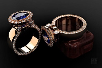 gold ring big stone silver jewel jewelry gems diamond stl obj cnc printing print printable fashion style mod beautiful rings 3d print model - Mito3D