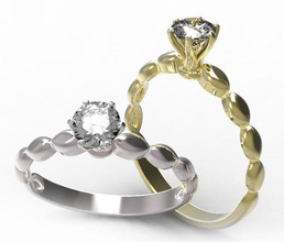ouro anel de diamante jóias diamantes rubis safiras esmeraldas o engajamento casamento anéis 3d print model - Mito3D