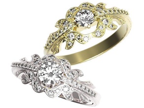 altın yüzük elmas takı yakut Safir zümrüt nişan düğün yüzüğü 3d print model - Mito3D