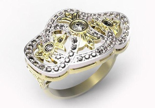 ouro anel de diamante jóias diamantes rubis safiras esmeraldas o engajamento casamento anéis 3d print model - Mito3D