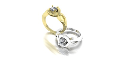 gold ring diamond jewelry beautifull rings jewel jewelryprintable engagement diamonds gem cad silver round cut brilliant platinum gemstone printable sterling 3d print model - Mito3D