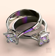 gold ring diamond silver women gems stone wait 3d cnc stl printing print jewelry jewellery fashion style rings printable 3d print model - Mito3D