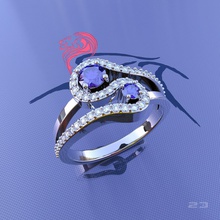 oro squillare diamante pietre gioielleria design pietra preziosa cera stampabile moda stampa diamanti anelli 3d print model - Mito3D
