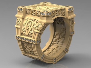 oro anillo diamantes mensgoldring moda 3dmensring joyería joya anillos 3d print model - Mito3D