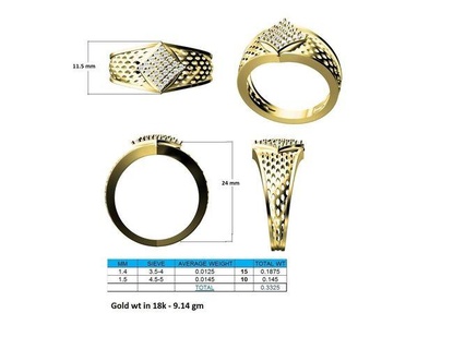 oro anillo diamantes 13 brillante canalla diseño detalle diamante compromiso joya joyería platino imprimible anillos plata Boda pentante 3d print model - Mito3D