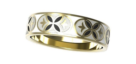 gold ring emaille 11 diamanten schmuck stein valentinstag juwel hochzeit wertvoll ringe 3d print model - Mito3D