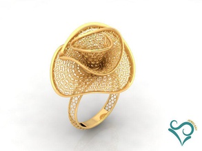 gold ring engagement jewelry goldring womanring printable jewellry diamond fashion jewel weddingring 3d 3dprint rings 3d print model - Mito3D