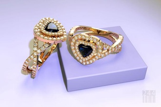 oro anillo corazón joyería plata joya gemas piedras cera imprimible cnc stl obj impresión diamantes estilo Moda anillos 3d print model - Mito3D