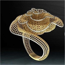 oro anillo señoras 3d expediente impresión Boda compromiso joyería imprimible joya diamante plata blanco mujeres Moda anillos banda deshierbe pareja platino 3d print model - Mito3D