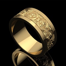 gold ring ornament jewelry elegant signet printable 3d flowers beauty various models rings 3d print model - Mito3D