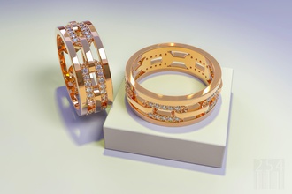 altın yüzük taşlar in form of a zincir takı gümüş mücevher elmaslar stl obj basılı cnc değerli taş ziynet balmumu yazdırılabilir moda yazdır yüzükler 3d print model - Mito3D