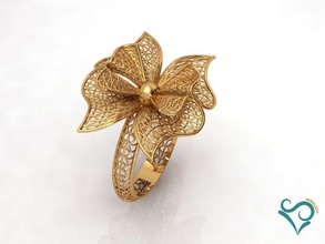 or bague mariage imprimable 3d bijou d'or mode engagement fleur 3dmodel bijoux diamant gemme anneaux 3d print model - Mito3D