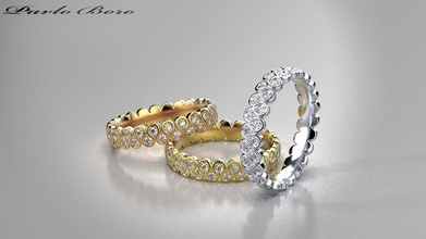 anéis de ouro, diamantes jóias prata precioso printable jóia gem brilhantes ouro anel diamante brinco platina o símbolo 3d print model - Mito3D