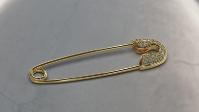 gold sicherheit stift diamanten schmuck hochzeit retro silber druckbar brosche antiquität platin juwel mode brillant schönheit broschen 3d print model - Mito3D