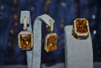 ouro set - anel brinco jóias definido brincos anéis jóia de prata gem brilhantes diamante esmeralda outros 3d print model - Mito3D