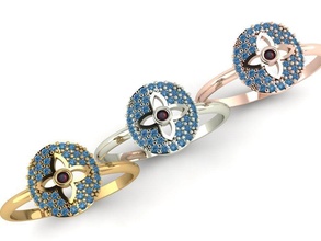 or silve bague 3d impression modèle bijoux argent imprimable Collier diamant gemme brillant pendentif mode beauté boucle d'oreille bracelet saphir 3d print model - Mito3D