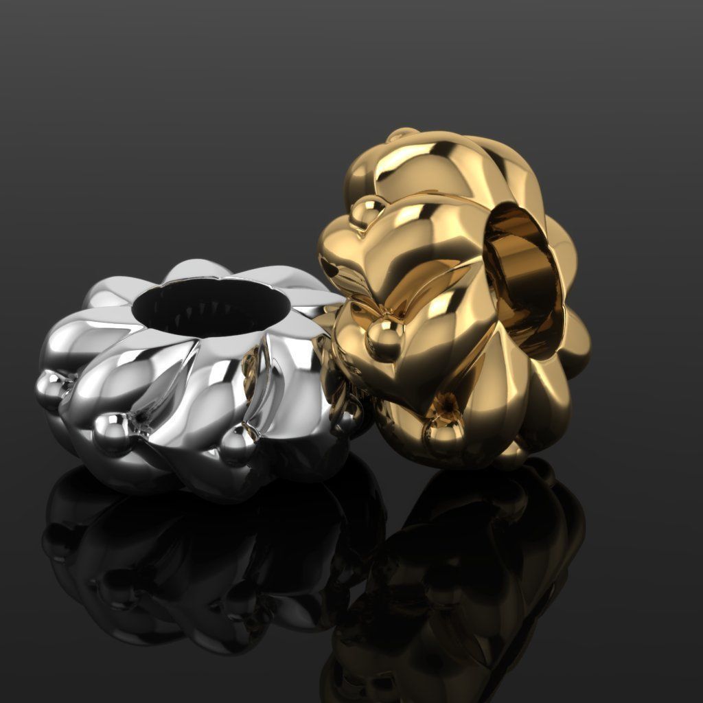 gold-Silber-Perlen-Charme Schmuck scheint Form gold Geschenk Luxus Silber Charme spacer Wulst andere 3D print model - Mito3D