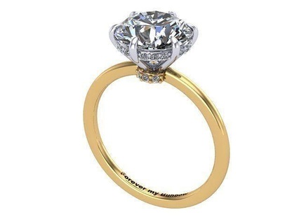 Gold Silber Solitär Diamant Ring Diamanten golden Schmuck Ringe 3d print model - Mito3D
