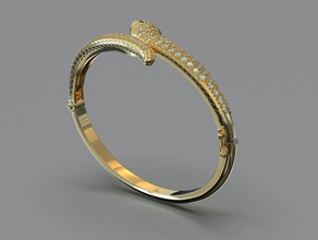 gold snake braclet diamonds jewelry luxury platinum wedding elegant silver printable gem diamond ring fashion brilliant bracelets 3d print model - Mito3D