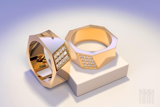 oro a spirale anello di pietre gioielli argento le stl obj stampate cnc la cera stampabile stile moda stampa gemme i diamanti anelli 3d print model - Mito3D