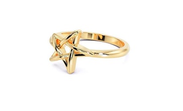 gold sterne ring druckbar diamant hochzeit cad mode schmuck silber engagement star ringe 3d print model - Mito3D