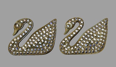 gold swan pendant gem diamond silver ring printable jewel jewellery wedding cad brilliant sterling fashion engagem jewelry sapphire necklace pendants 3d print model - Mito3D