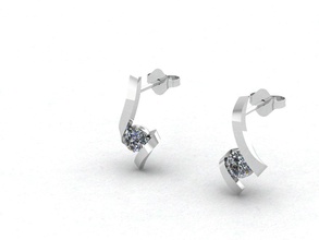 gold twisted diamonds earrings jewelry jewel diamond gems earring cad silver gem wedding jewellery printable platinum gemstone brilliant emerald sapphire 3d print model - Mito3D