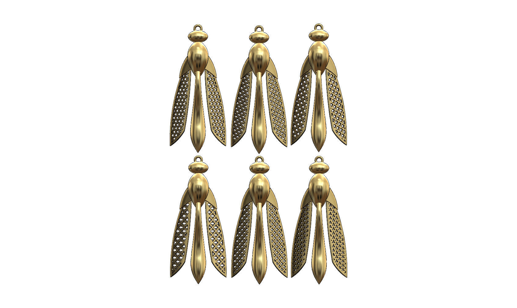 gold wasp dragonfly pendants moucharabieh motifs pendant silver printable necklace fly jewellery jewelry insect bee honey honeybee stinger wings bumblebee bug 3D print model - Mito3D