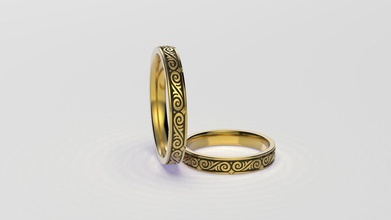 gold hochzeit ringe schmuck wertvoll druckbar brillant juwel silber sterling engagement ring mode schönheit leuchtenden luxus platin 3d print model - Mito3D
