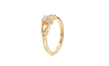 Gold Flügel Engagement Ring druckbar Diamant Hochzeit cad Mode Schmuck Silber Ringe 3d print model - Mito3D