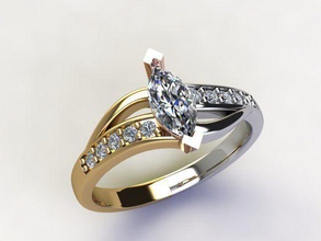 golden-ring gioielli anello gemma anelli brillante diamante oro matrimonio di fidanzamento stampabile gioiello argento bianco moda band disco platino e bellezza elegante 3d print model - Mito3D
