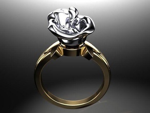 golden-ring ring jewelry rings brilliant jewellery gold wedding engagement printable silver white fashion platinum tulip compliment 3d print model - Mito3D