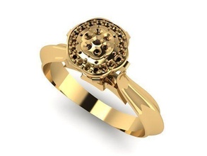 golden ring anillo joyería joya anillos brillante diamante oro Boda compromiso imprimible plata blanco Moda banda platino 3d print model - Mito3D