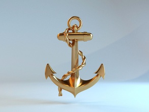 altın çapa sanat kolye takı kavramsal tekne Gümüş yazdırılabilir 3d print model - Mito3D