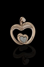 golden apple pendant diamonds jewelry gold diamond pendants 3d print model - Mito3D