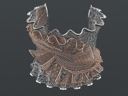 d'or bracelets 3d impression modèle bracelet femme bijoux imprimable sterling mode or 18k gemme conception luxe cage 14k 21k 22k tricot fuzyon fusion 3d print model - Mito3D