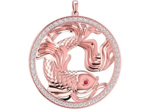 d'or carpe pendentif 1578 bijoux mode accessoires or diamant femme femmes unisexe conception feng shui mariage pendentifs poisson 3d print model - Mito3D