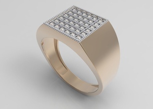 golden classic anello maschio gioielli contemporanea business lucente oro stampabile la sterlina argento gioiello anelli 3d print model - Mito3D