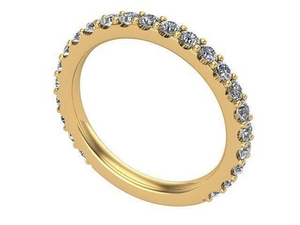 golden diamond band diamonds silver jewelry rings 3d print model - Mito3D